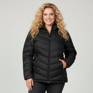 NWOT Packable Puffer Jacket Black Charter Club 2X